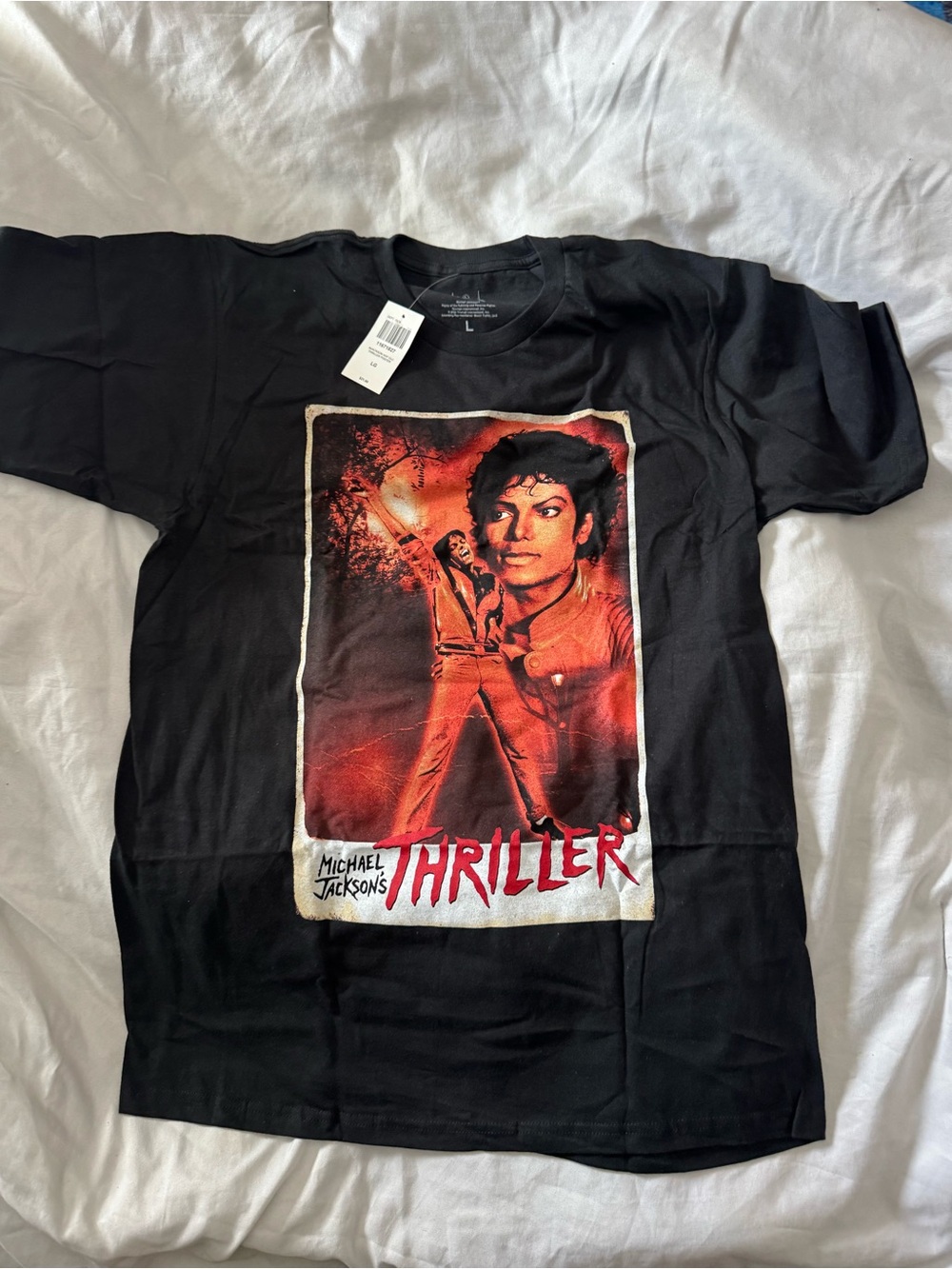 Unisex Black Graphic Thriller T‑Shirt - Michael Jackson Size L